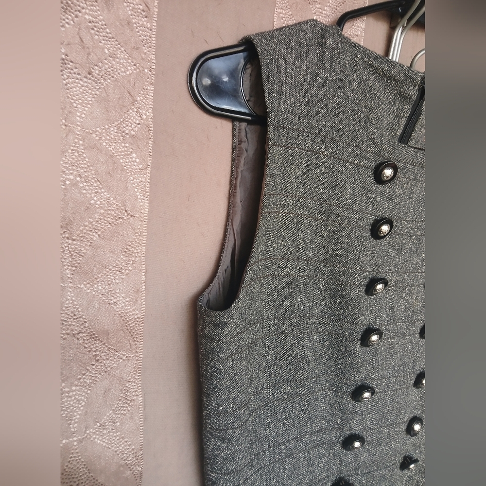 💎 Tory Burch Women's Dress Tweed Cadet Elegant Gray Sleeveless Dress #0214 - Picture 5 of 10